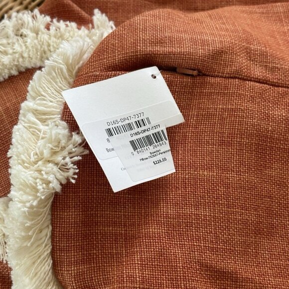 NEW Serena & Lily Bowden Bolster Pillow Cover (7”x36”x7”)-Persimmon Orange - Picture 2 of 2